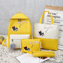 Woman Laptop Backpack Ribbons Schoolbag For Teenagers Girls Student Book Bag