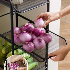 3 Tier Fruit Basket For Kitchen Counter Fruit Holder Stand Wire Baskets