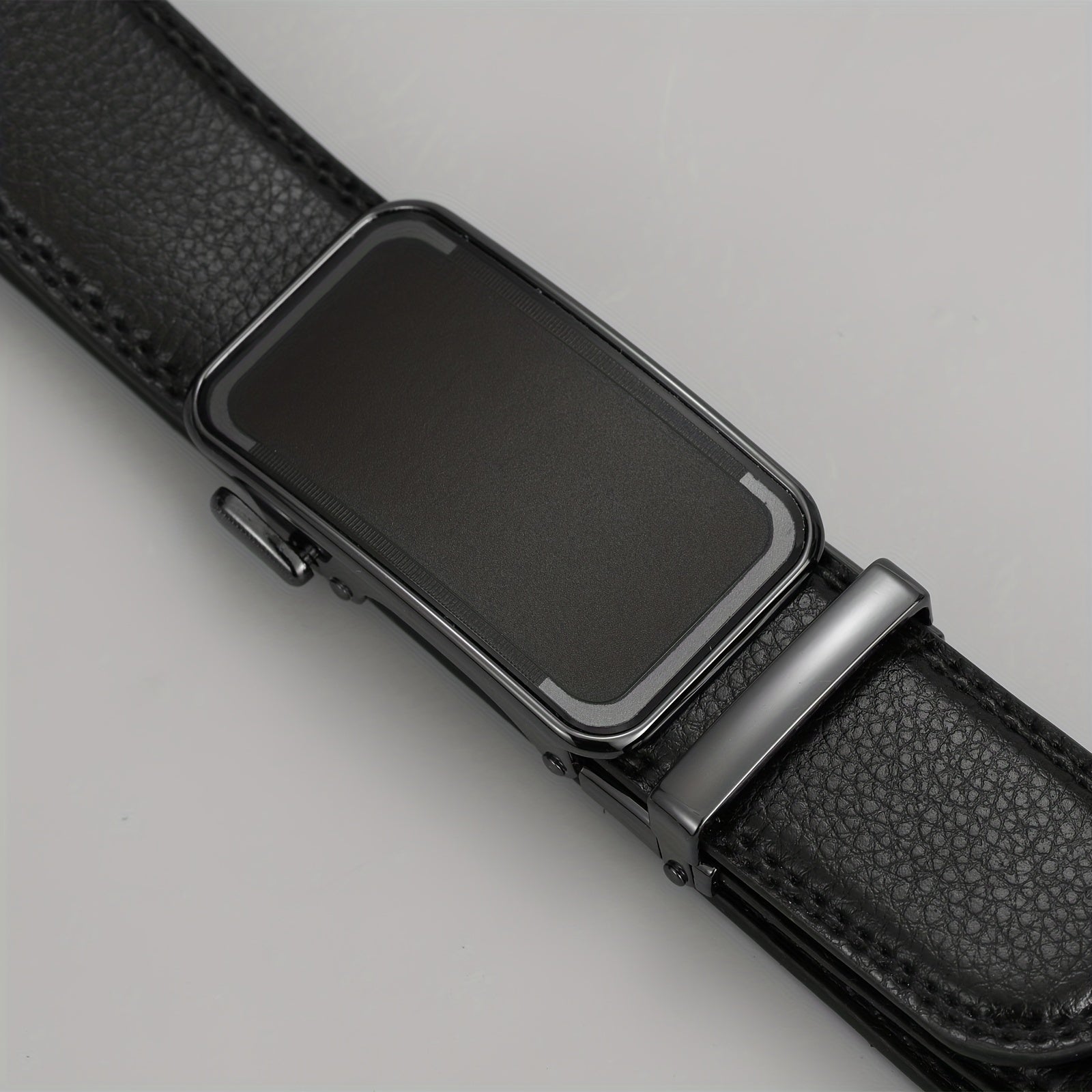 Men's PU Leather Belt Automatic Buckle Business Suit Waist Strap