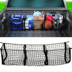 Universal 3 Pocket Net Bag Car Trunk Storage Organizer