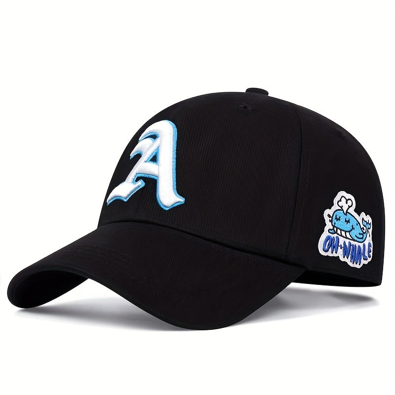 Gothic A Embroidery Baseball Cap Cartoon Dolphin Casual Sports Hat