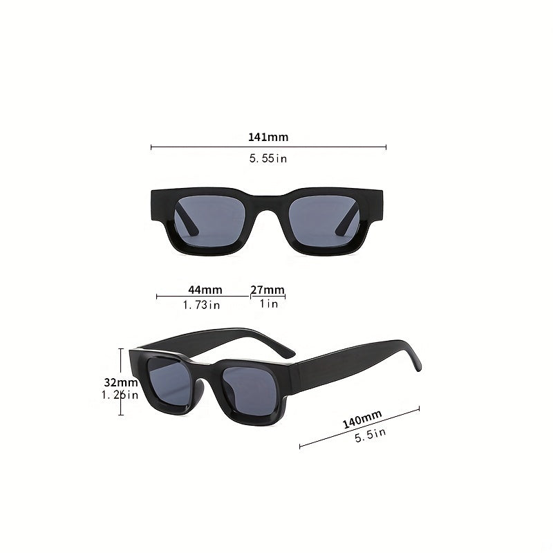 Men's Retro Rectangle Sunglasses Vintage Eyewear