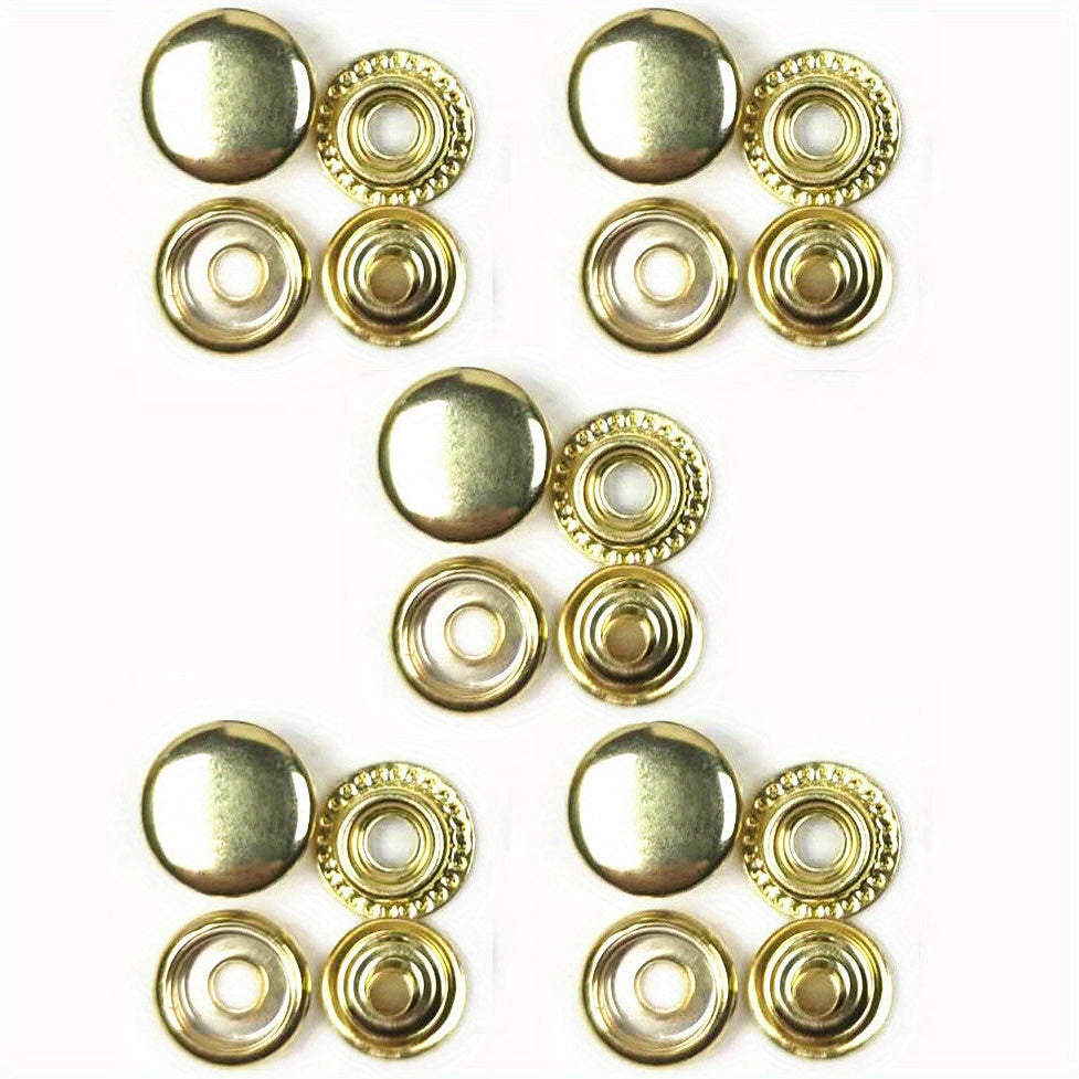 5 Pairs Brass Buckle Clothing Bags Metal Buttons Coat Buttons Shirt Studs