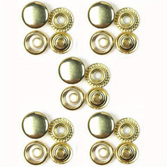 5 Pairs Brass Buckle Clothing Bags Metal Buttons Coat Buttons Shirt Studs