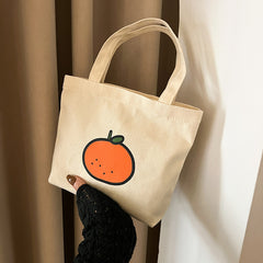 Cartoon Canvas Small Handbag Commuter Bento Bag Mommy Bag