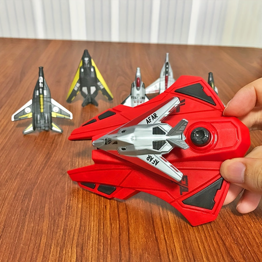 6 Pack Aircraft Launcher Toy Set for Kids Safe Plastic Construction Kit Ages 3-6