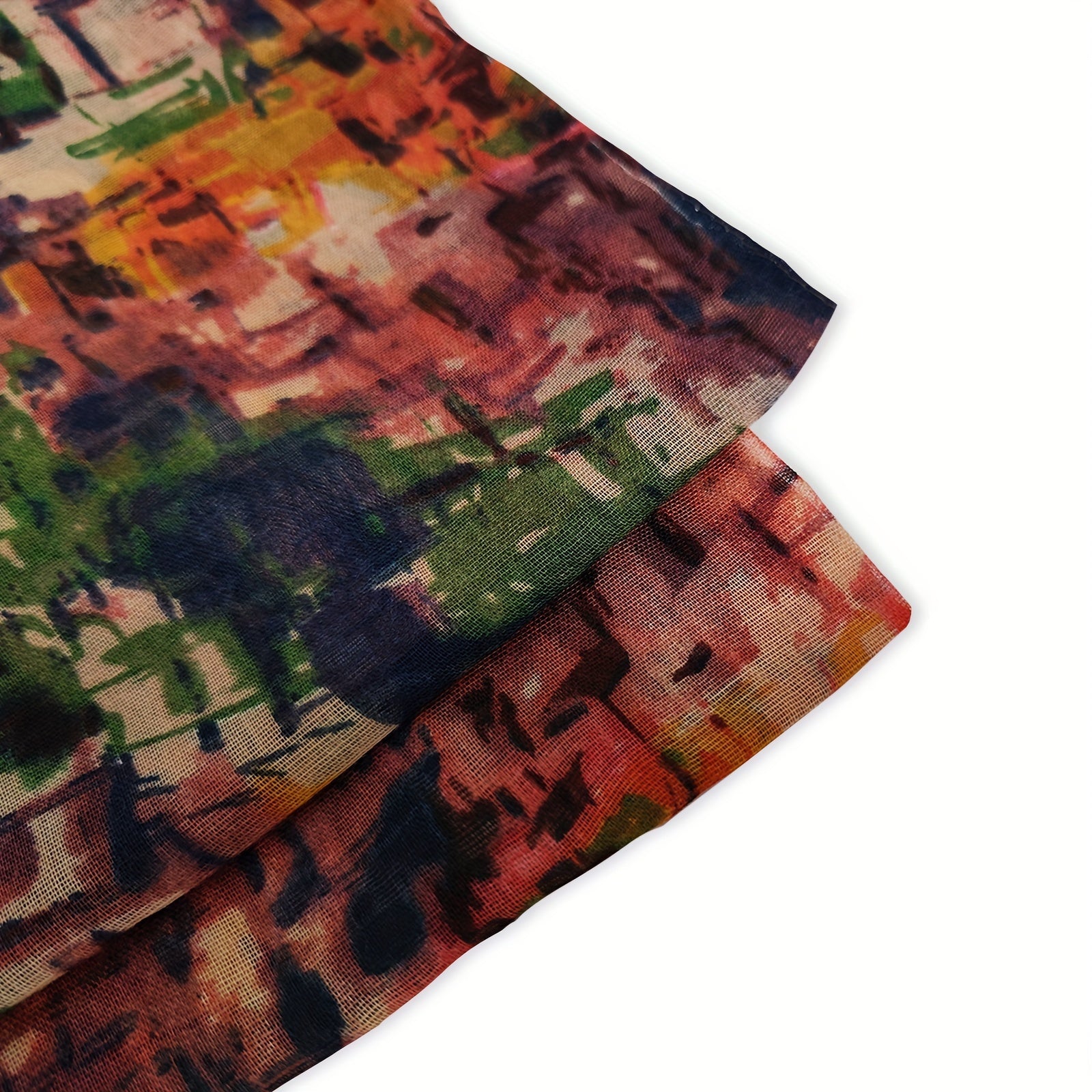 Vintage Graffiti Print Warm Scarf Boho Block Shawl