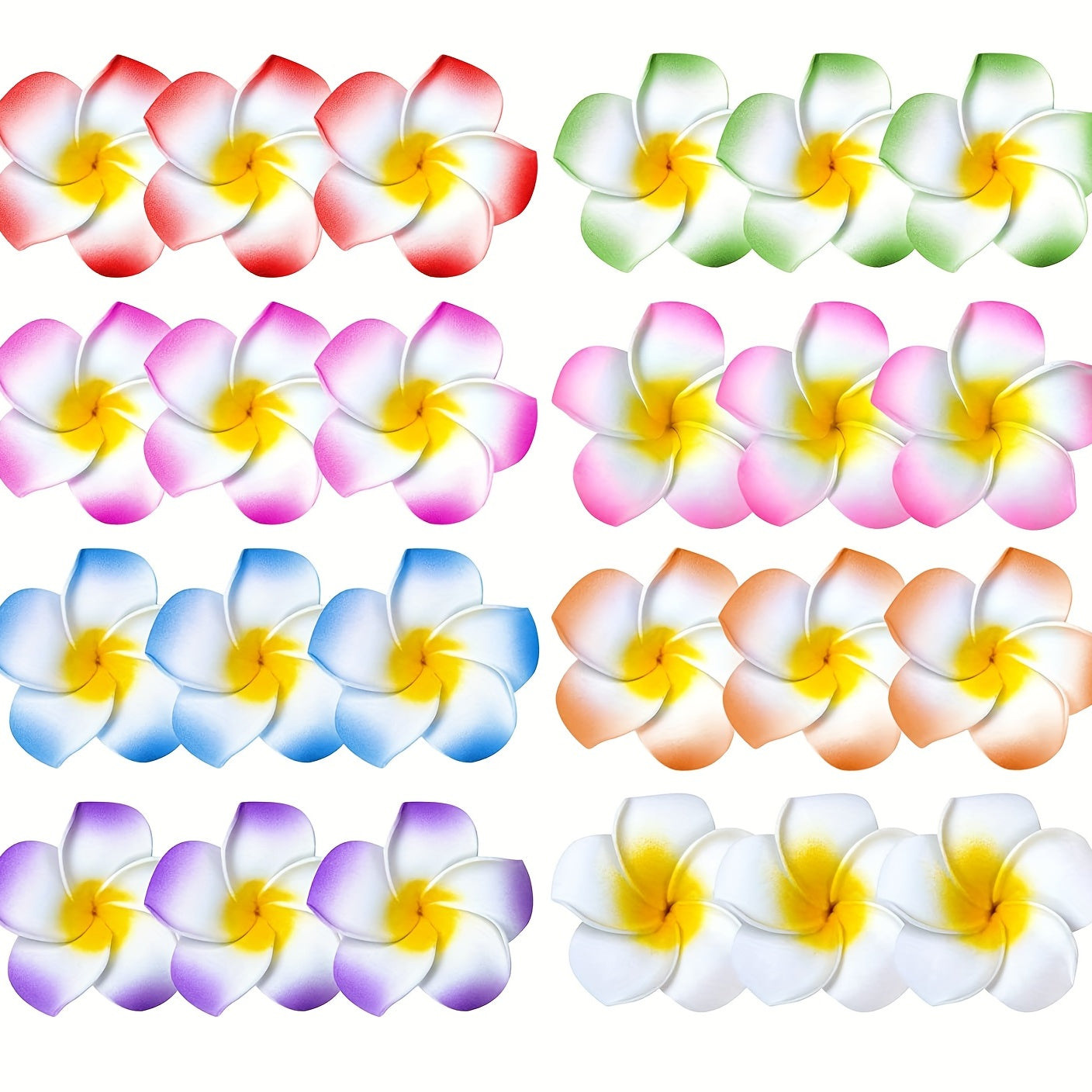 24pcs Flower Hawaii Style Hair Clips for Tropical Party Decorations