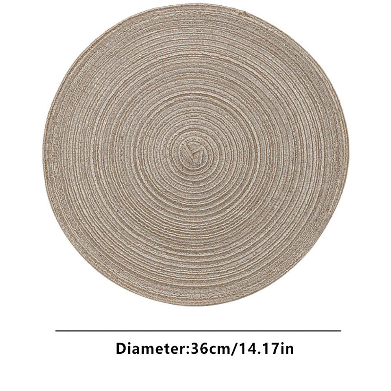 Round Braided Placemat Heat Resistant Table Mat Washable Home Decor