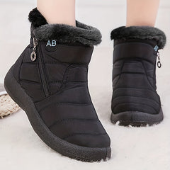 Women's Faux Fur Snow Boots Winter Ankle Boots Side Zipper