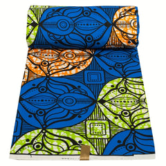 African Wax Dye Fabric 6 Yards Polyester Woven Fabric