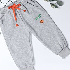 Girls' Smile Face Embroidered Jogger Sweatpants