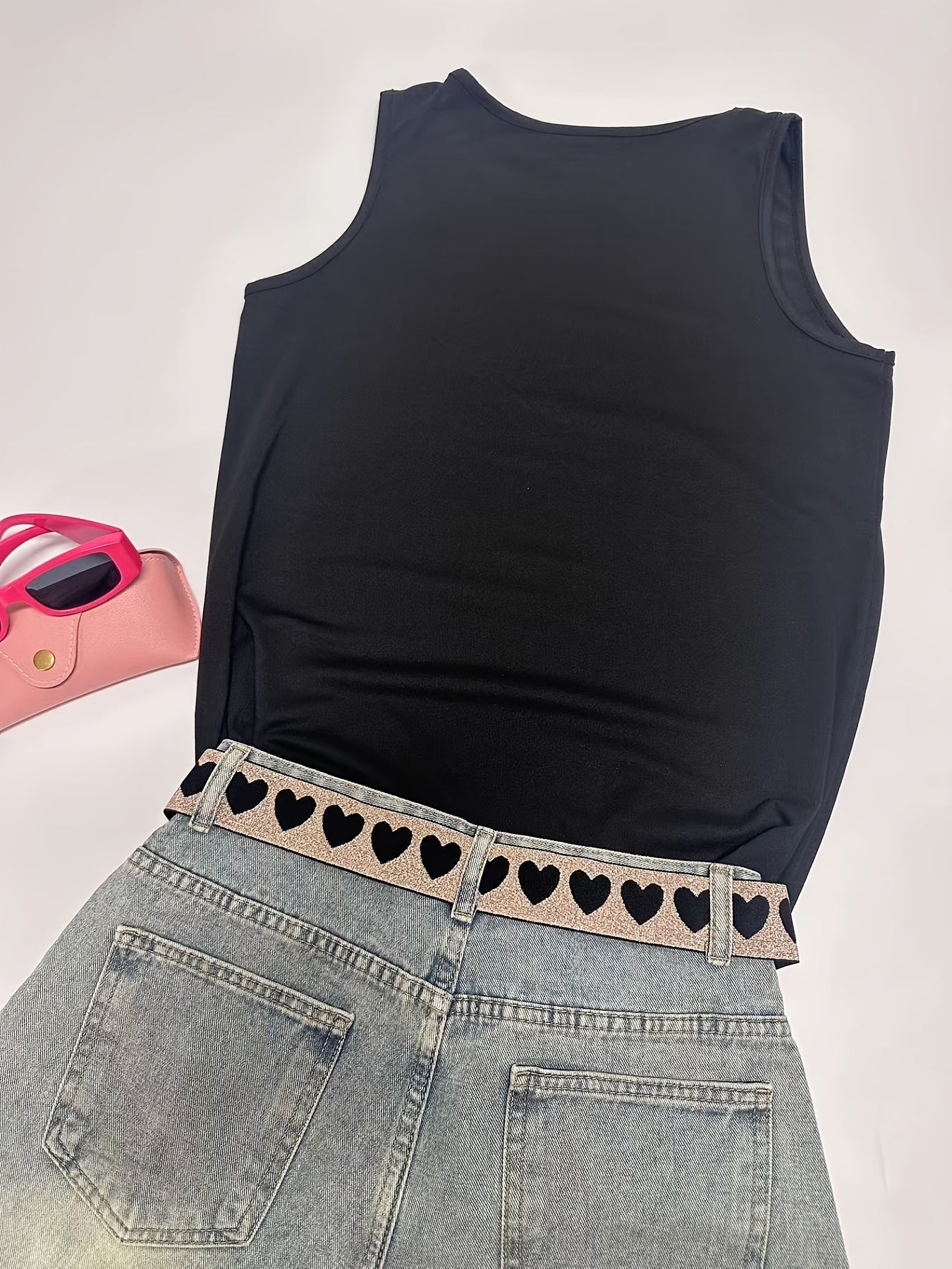 Sexy Solid Cut Out Tank Top Crew Neck Summer Sleeveless