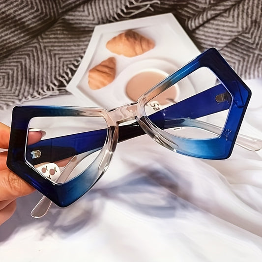 Gradient Frame Clear Lens Glasses Y2K Style for Women Men