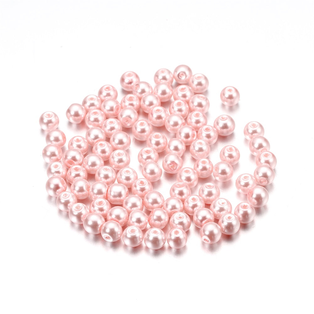 100pcs Glass Pearl Beads for DIY Jewelry Making