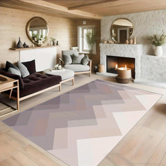Geometric Striped Carpet Non Slip Soft Faux Sheepskin Floor Mat