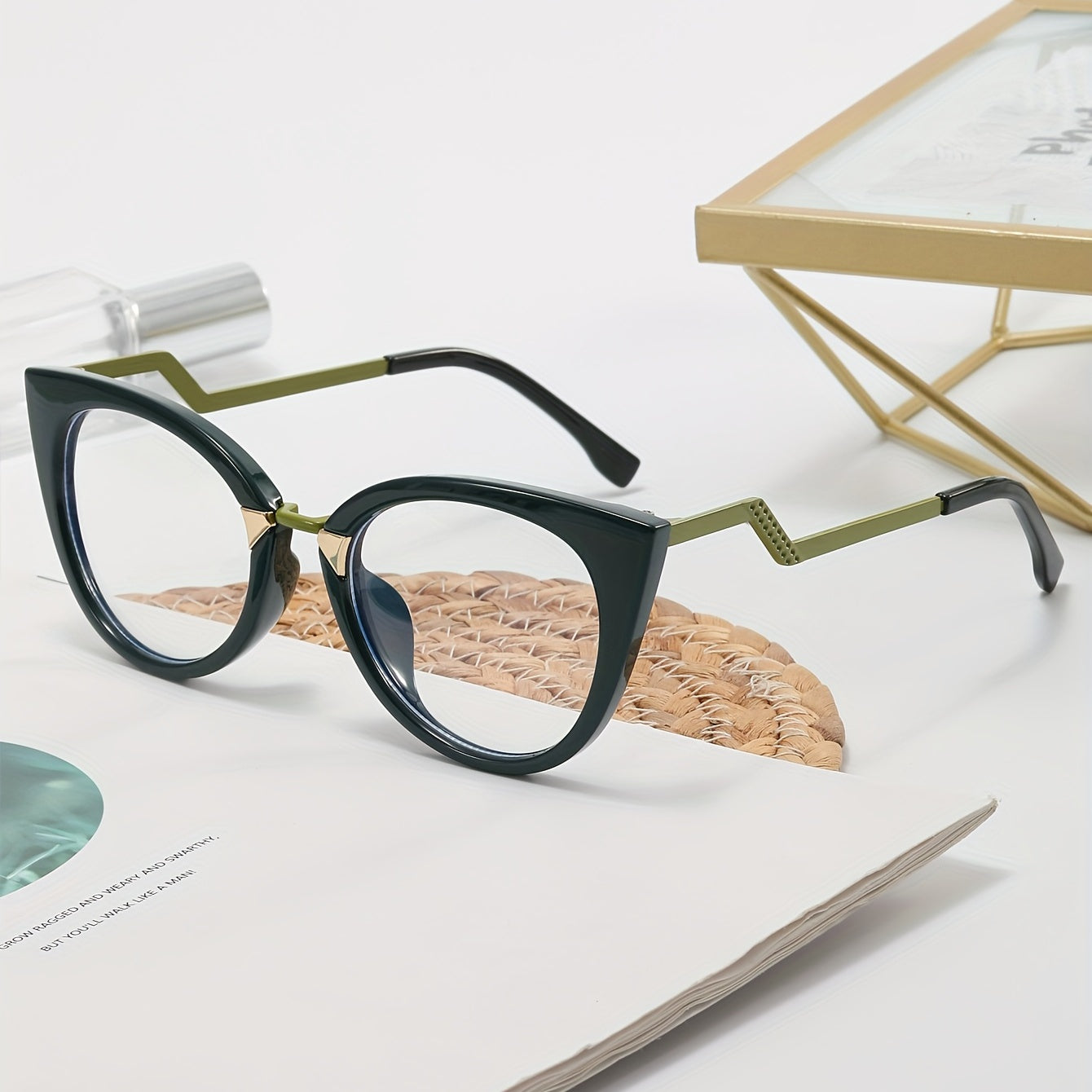 Cat Eye Anti Light Glasses For Women Men Clear Lens Glasses