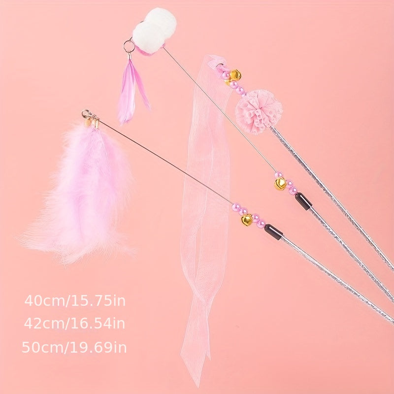Cat Teasing Stick with Feather and Bell Cat Toy