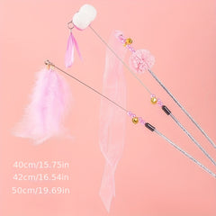 Cat Teasing Stick with Feather and Bell Cat Toy