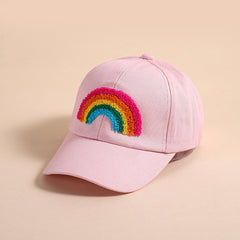 Kids Rainbow Embroidery Baseball Cap Sun Protection Hat