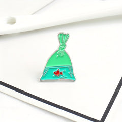 Koi In Bag Enamel Pin With Safety Backing