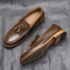Men's Grey Tassel Loafers for Comfort