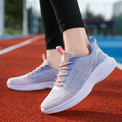 Women's Ombre Lace-up Mesh Sneakers Lightweight Athletic Shoes