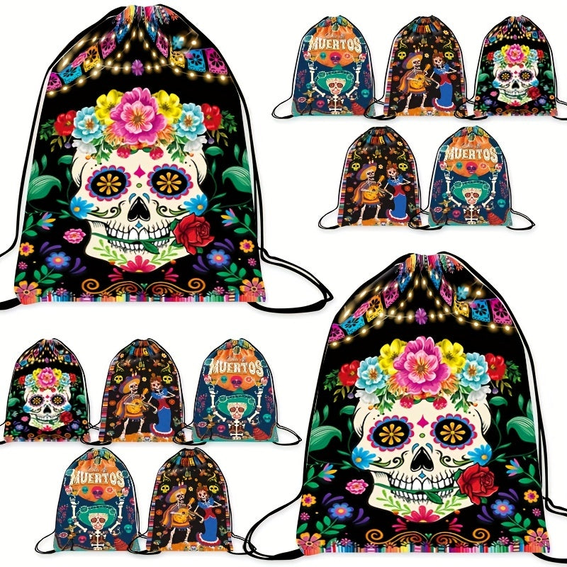 Halloween Cartoon Drawstring Backpack for Kids Portable Shoulder Bag