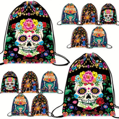 Halloween Cartoon Drawstring Backpack for Kids Portable Shoulder Bag