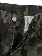 Men's Camo Cargo Pants Straight Leg Street Style