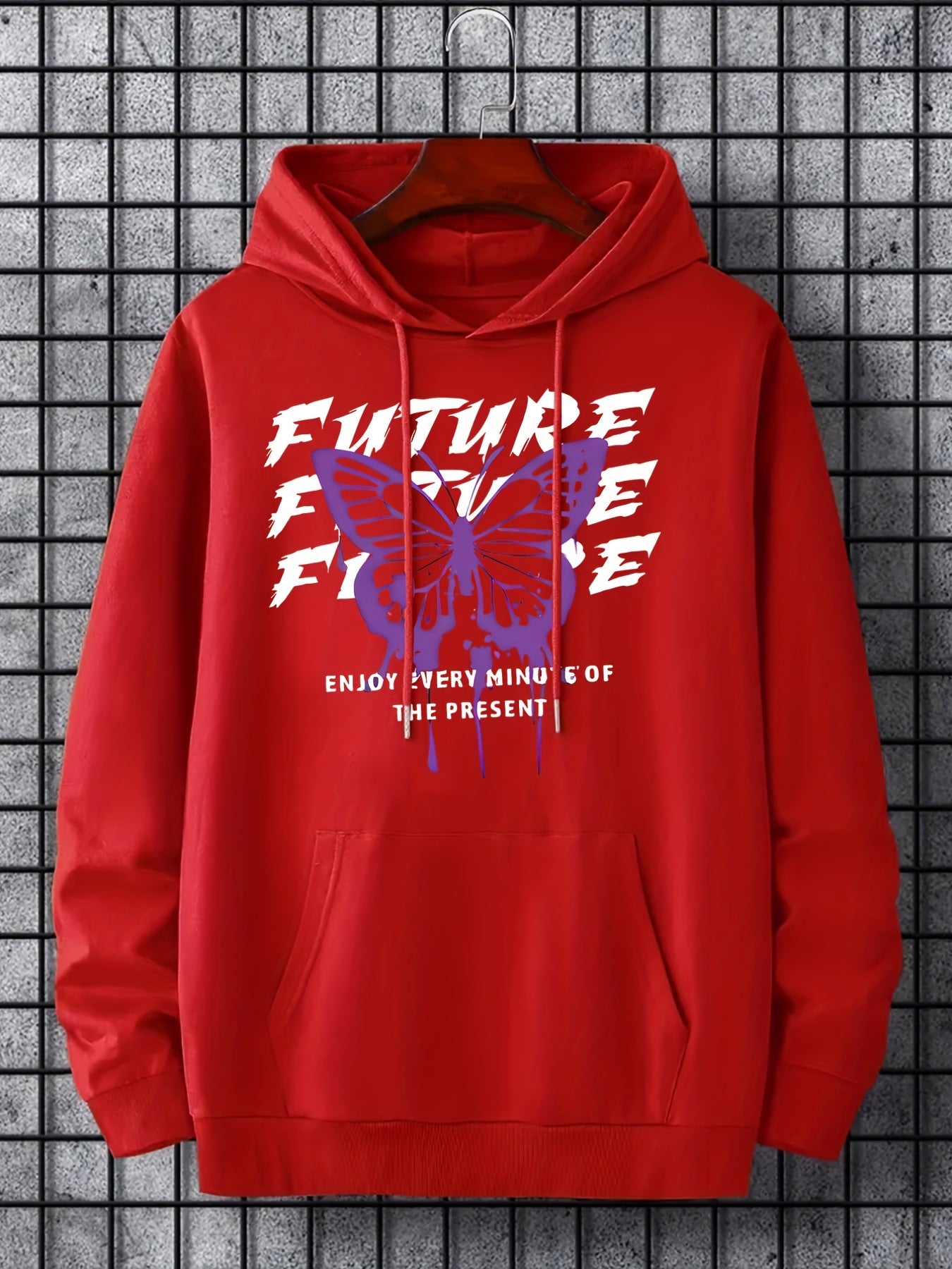 Men's Butterfly Print Hoodie Pullover Sweatshirt