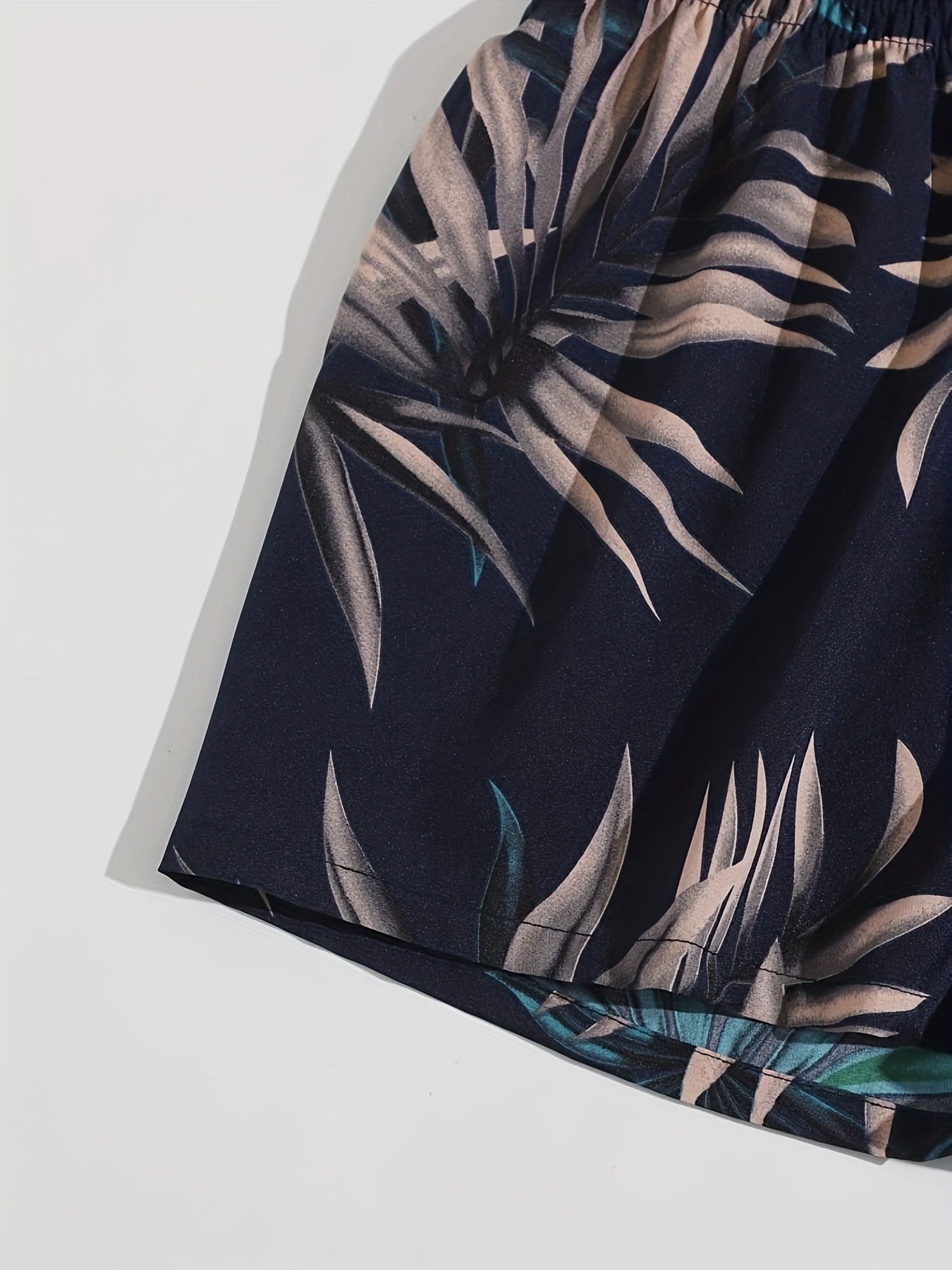 Tropical Print Smocked Waist Shorts Women's Casual Shorts
