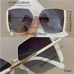 Metal Oversized Square Frame Sunglasses Classic Sunshade Eyewear