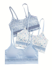 3pcs Seamless Wireless Cami Bra Set