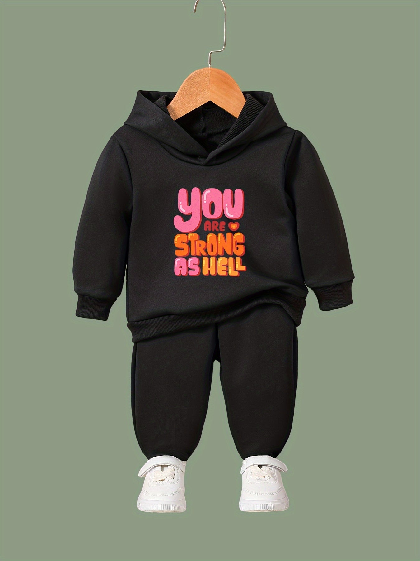 Strong As Hell Hooded Sweatshirt Girls Comfy Hoodies Pullover & Sweatpants