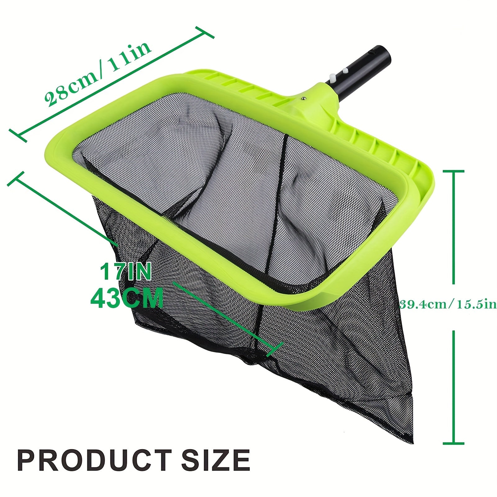 Swimming Pool Leaf Skimmer Net Reinforced Frame Rake Heavy Duty Cleaning Tool