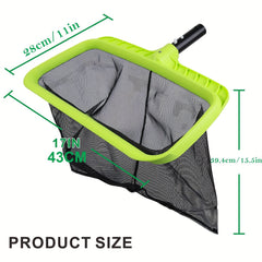 Swimming Pool Leaf Skimmer Net Reinforced Frame Rake Heavy Duty Cleaning Tool