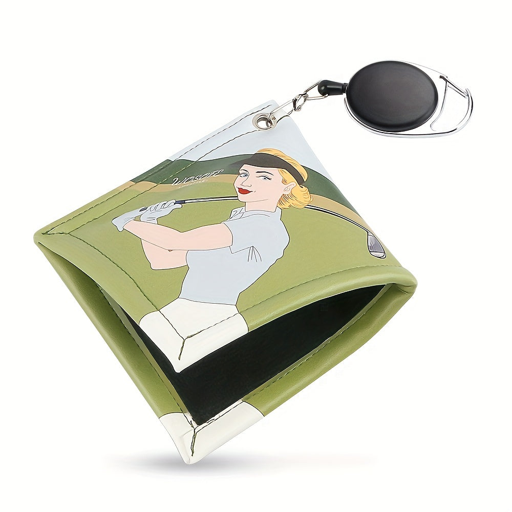 Portable Golf Club Towel Wipe Double-sided Microfiber Ball Towel Cleaning Tool