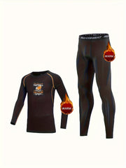 2pcs Kids Thermal Compression Sets Football Print Shirt Pants
