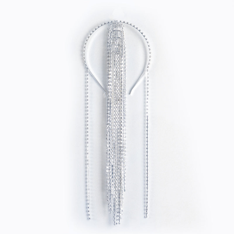 Crystal Rhinestone Hair Chain Headpiece with Tassel