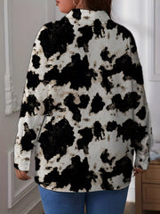  Floral Print Button Up Long Sleeve Blouse