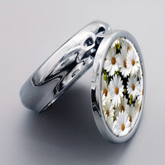 Flower Pill Case 3 Compartment Metal Organizer Portable Medicine Vitamin Holder