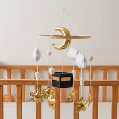 Moon & Star Felt Wind Chime for Baby Bedtime Soothing