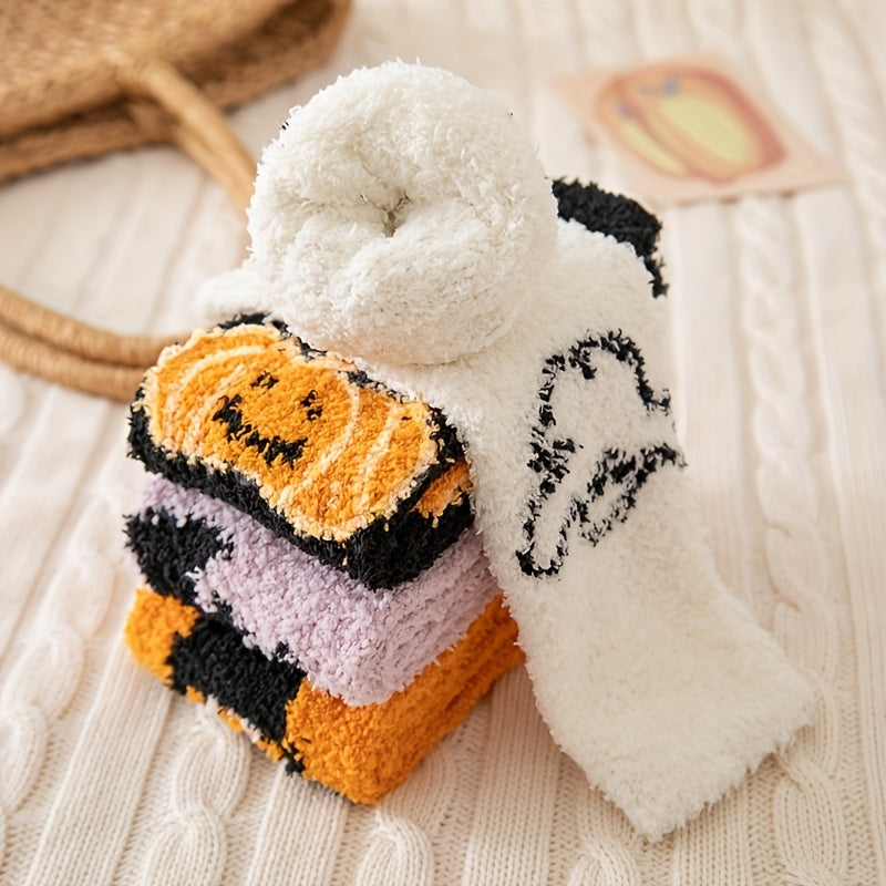 Halloween Print Socks & Fuzzy Women's Stocking