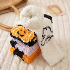 Halloween Print Socks & Fuzzy Women's Stocking