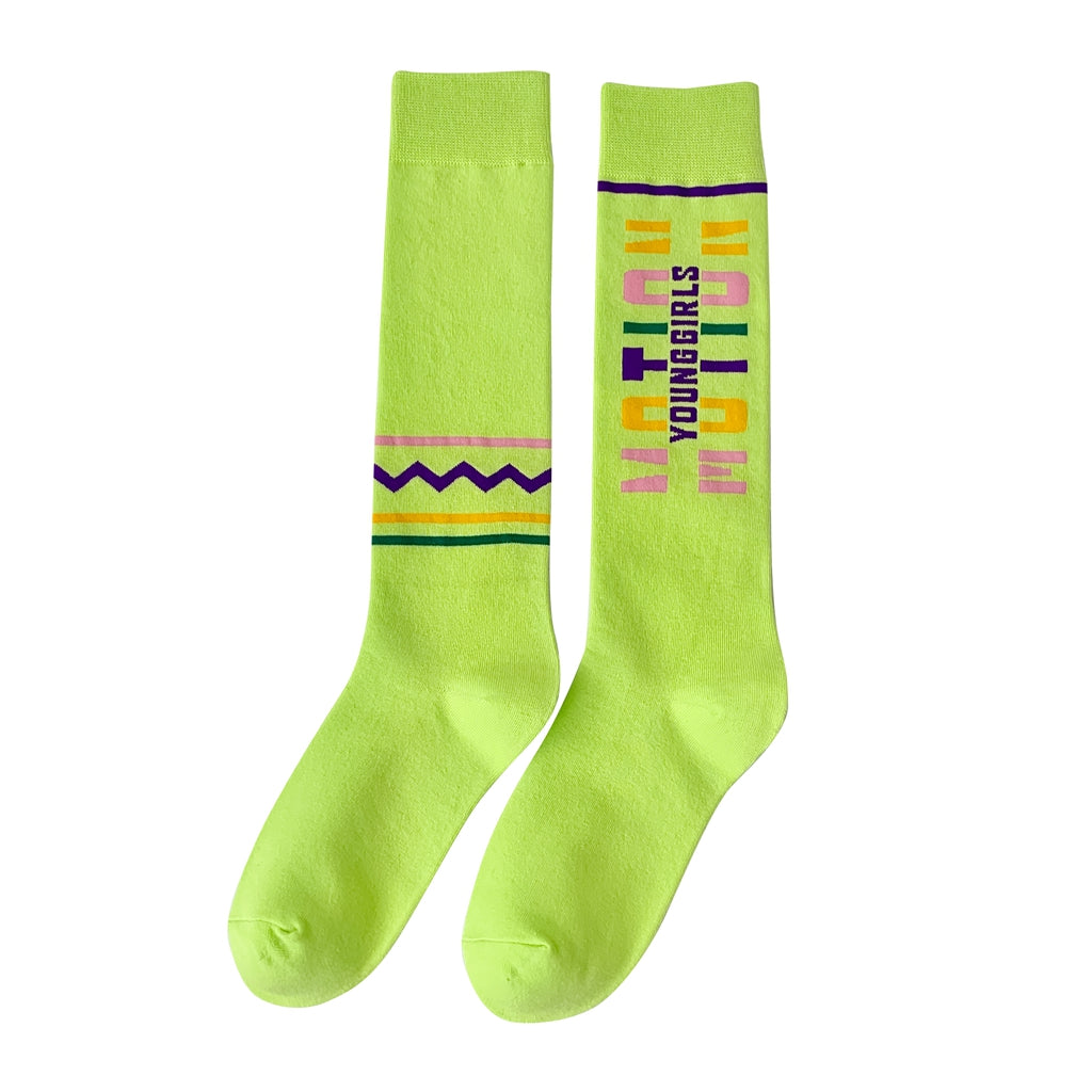4 Pairs Letter Print Calf Socks Sports Knee High Stockings