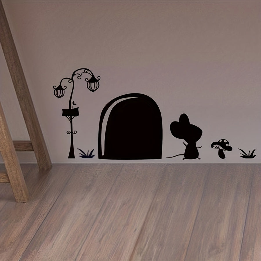 Little Mouse Door Hole Wall Sticker Self-adhesive Decoration