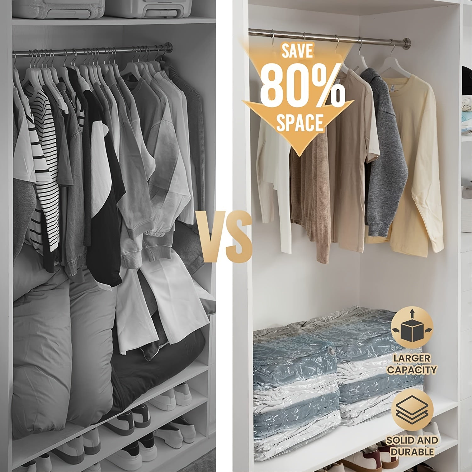 Extra Large 3D Vacuum Storage Bags Up 80% Space