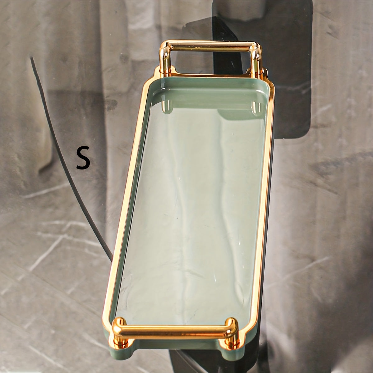 Modern Coffee Tray With Golden Rim Handles