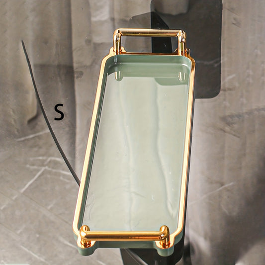 Modern Coffee Tray With Golden Rim Handles